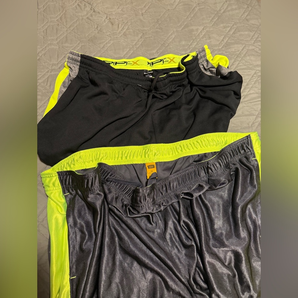 The Foundry Supply Co. Black and Neon Green Shorts